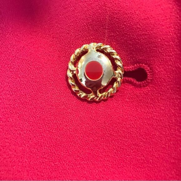 Kasper ASL Blazer Women’s Petite Size 8P Pink Long Sleeve Gold Button V-Neck - Picture 9 of 11